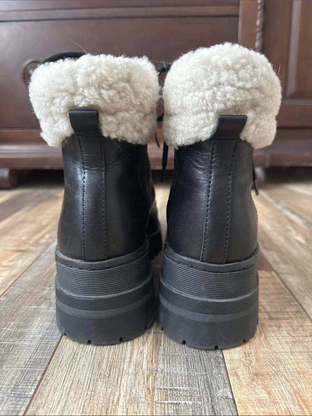 Marc Fisher Furry Black Boots